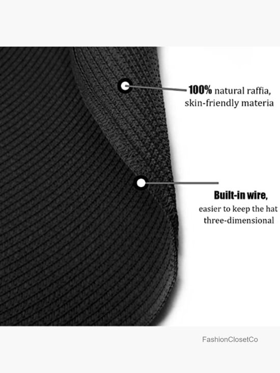 Oversized Wide Brim Sun Hat, Handmade Raffia Straw, Foldable UV Protection